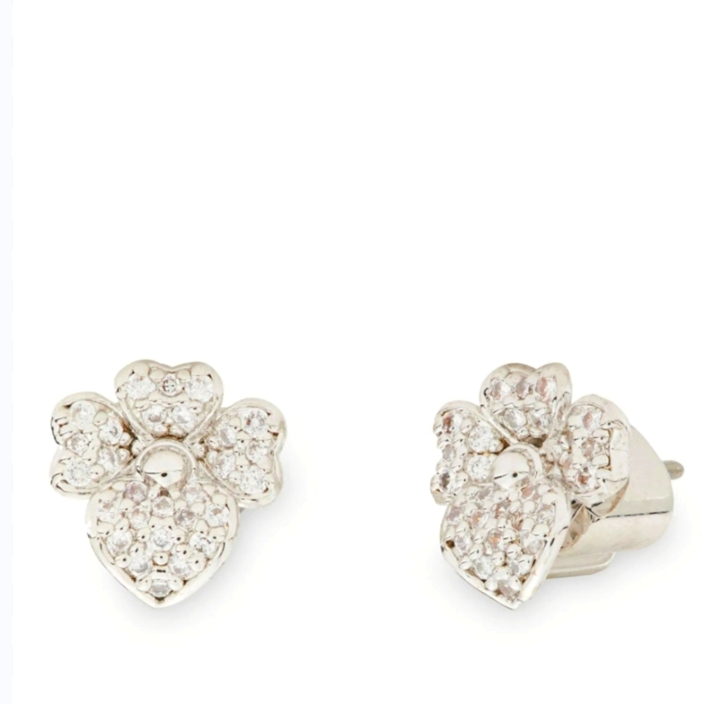 KATE SPADE silver pansey stud earrings